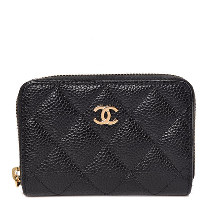 Chanel Caviar Quilted Zip Coin Purse Black 1 of 9