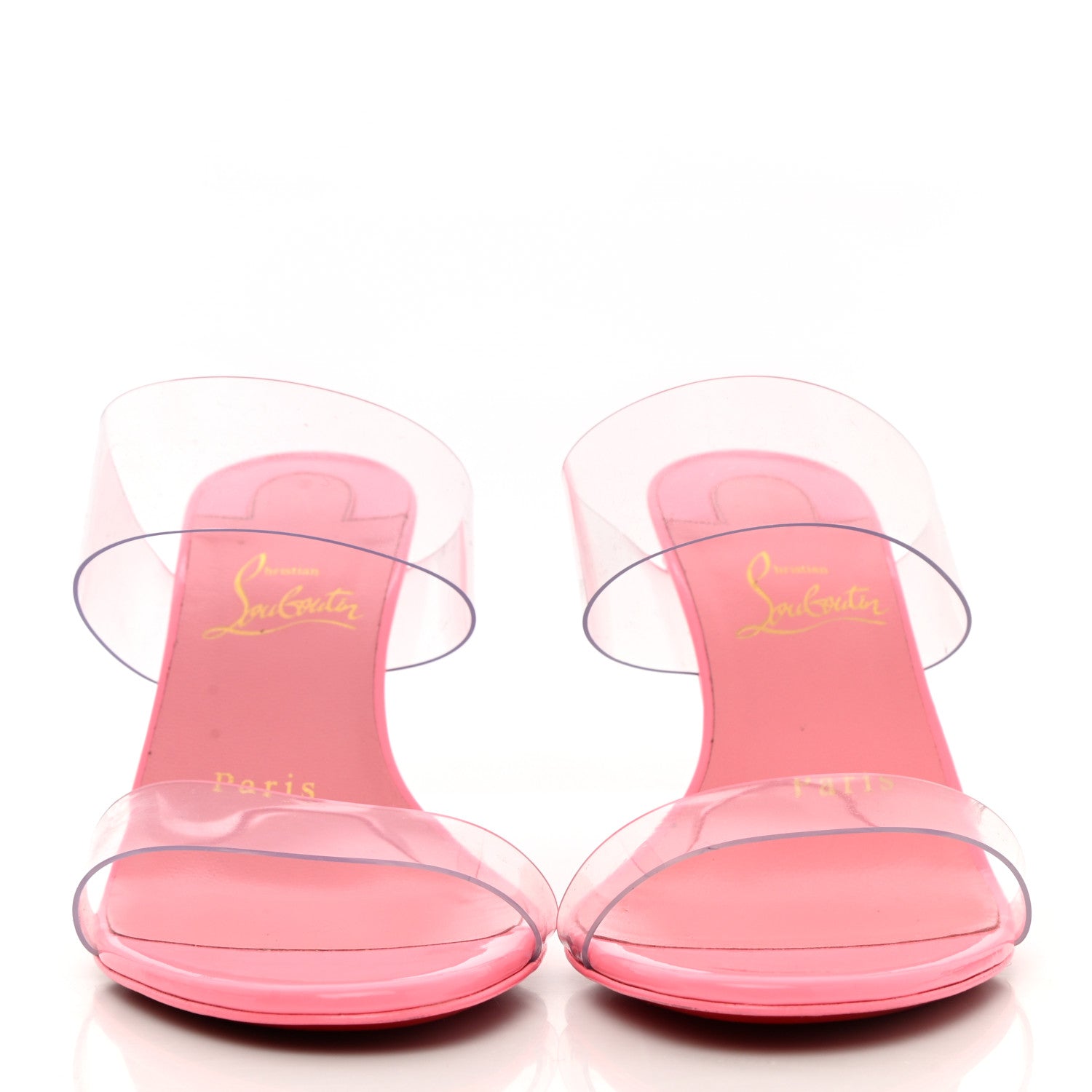 Christian Louboutin Patent PVC Just Nothing 85 Slide Sandals 36.5 Bubblegum 2 of 11