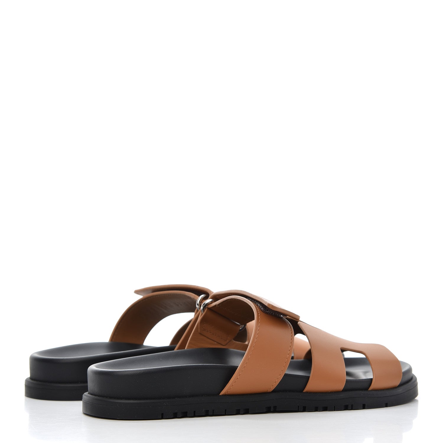 Hermes Calfskin Womens Chypre Sandals 37 Gold 4 of 9