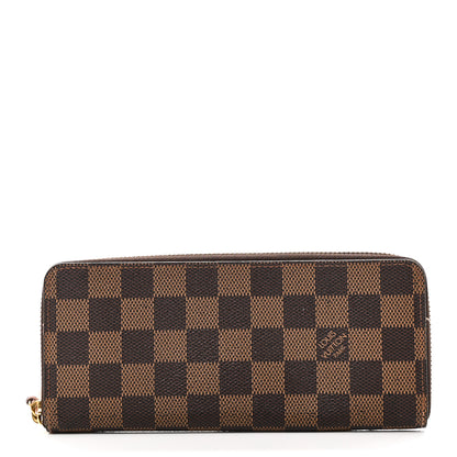 Louis Vuitton Damier Ebene Clemence Wallet Rose Ballerine 1 of 8