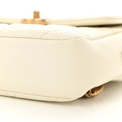 Chanel Shiny Caviar Quilted Chain Melody Backpack White 10 of 12