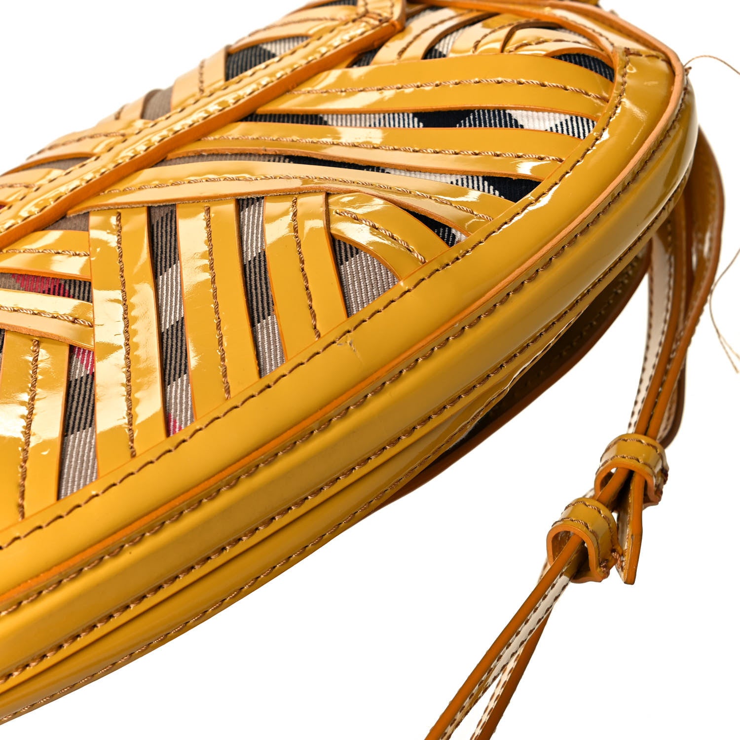 Burberry Patent Lilford Check Crossbody Bag Yellow 16 of 17