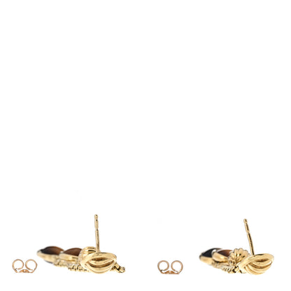 David Yurman 18K Yellow Gold Tiger's Eye Cable 3 Drop Earrings 3 of 4
