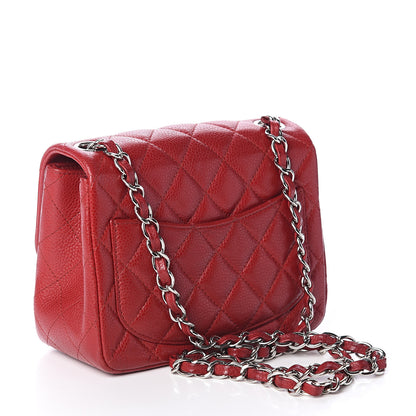 Chanel Caviar Quilted Mini Square Flap Red 2 of 7