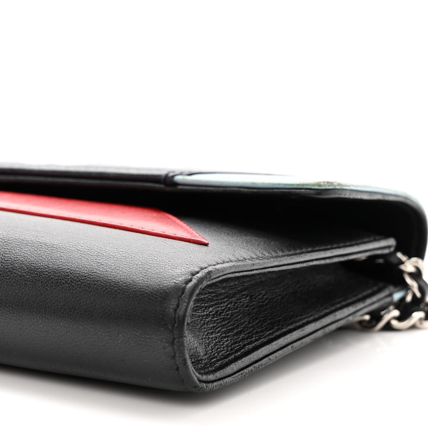 Lambskin Airlines Wallet On Chain WOC Blue Black Red
