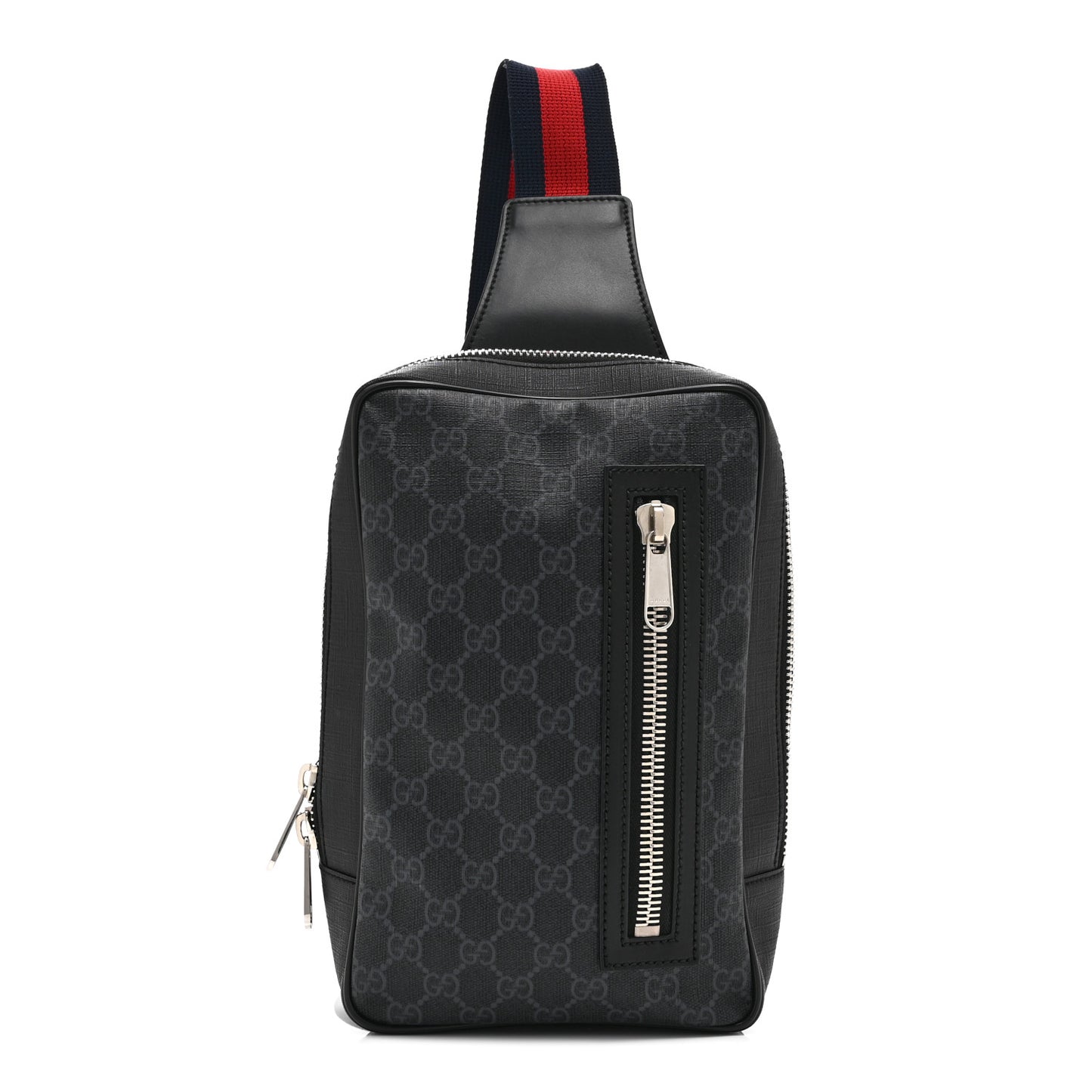 GG Supreme Monogram Web Belt Bag Black Grey