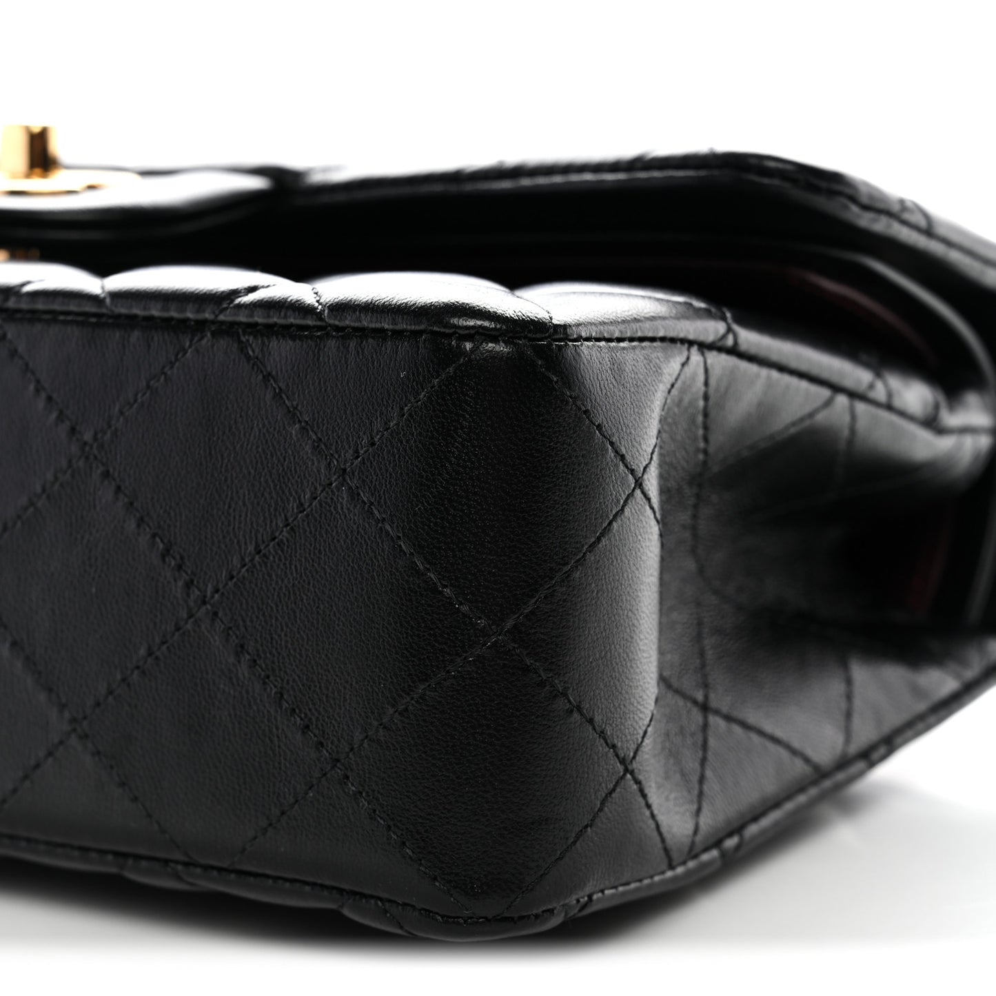 Lambskin Quilted Small Double Flap Black