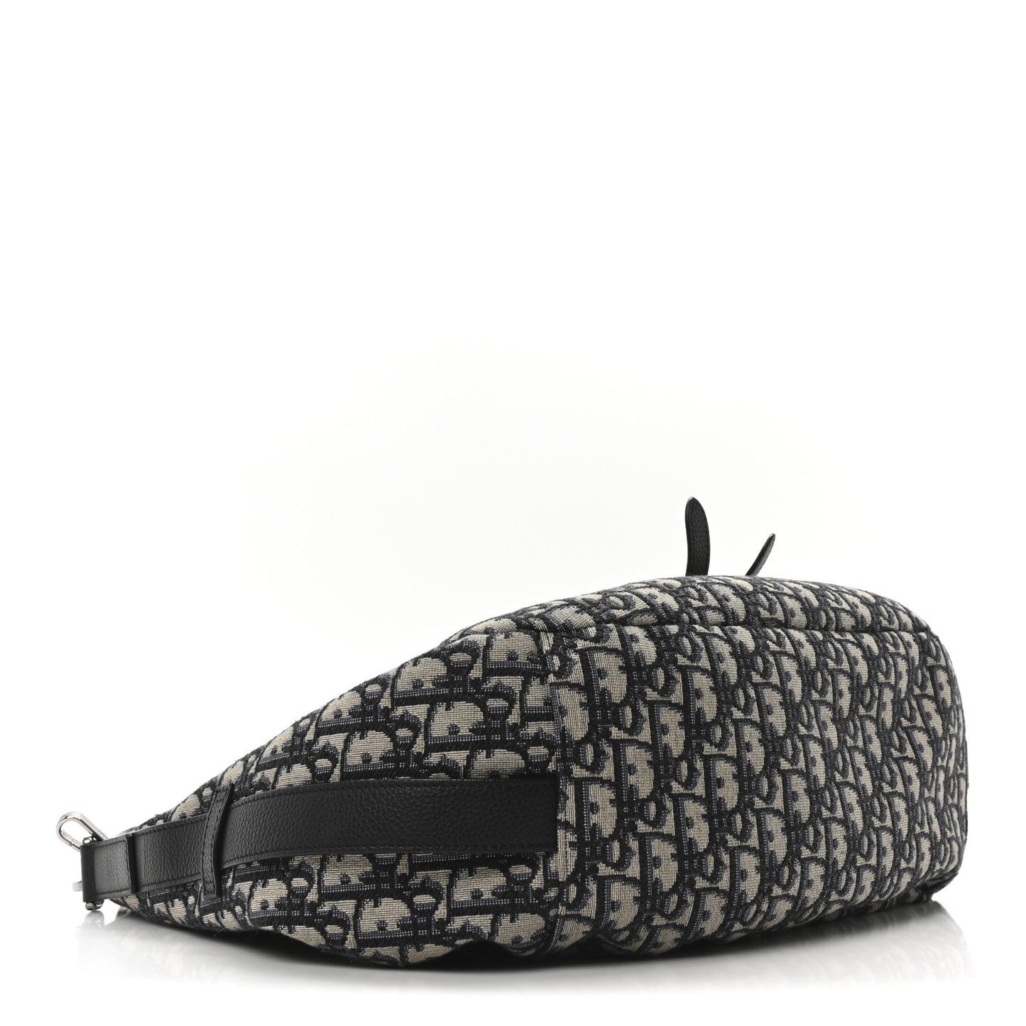 Oblique Saddle Soft Bag Beige Black