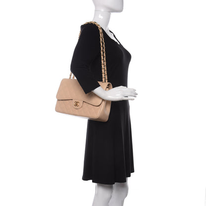 Chanel Caviar Quilted Jumbo Double Flap Light Beige 2 of 11