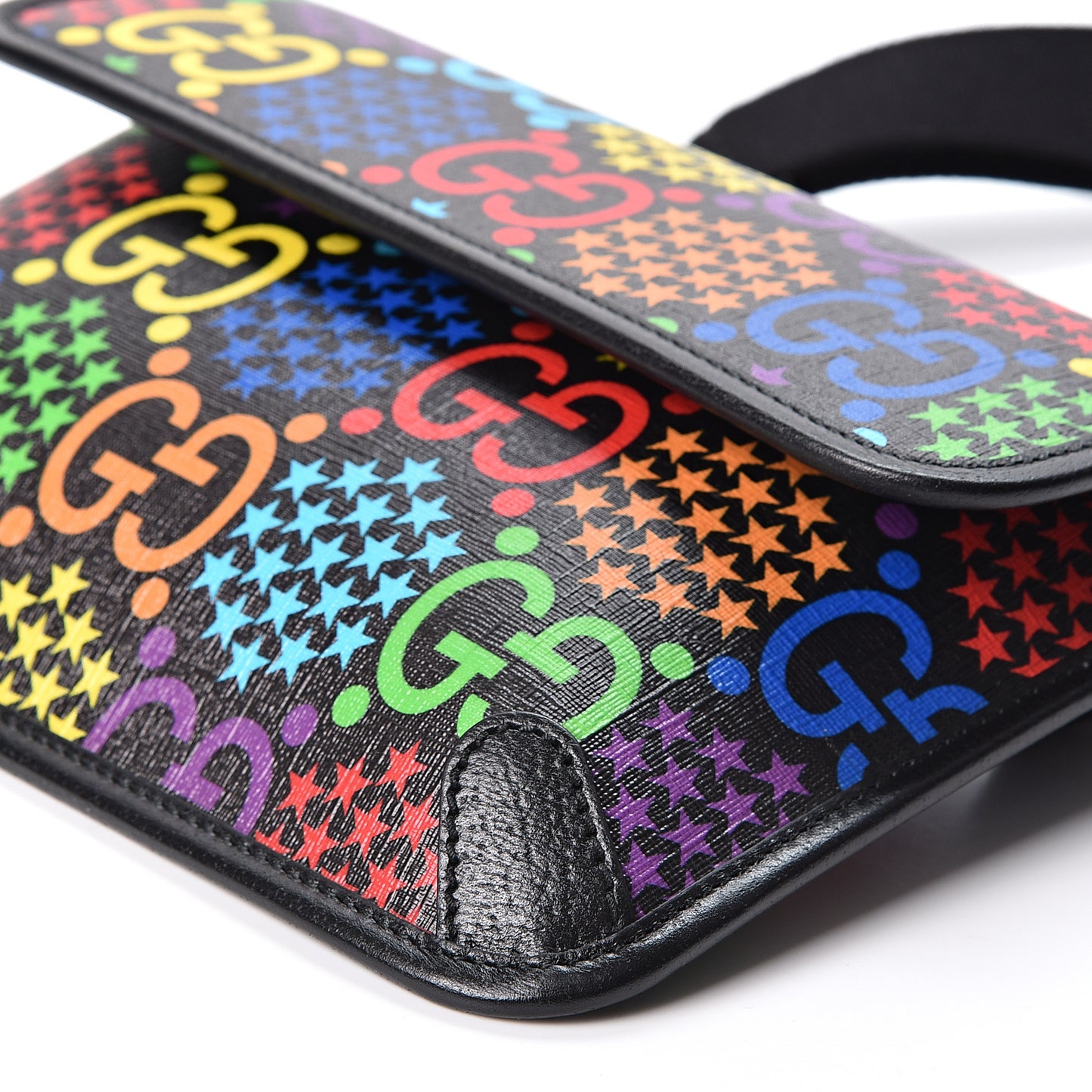GG Supreme Monogram Psychedelic Slim Belt Bag Black