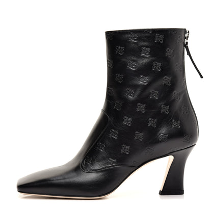 Fendi Vitello Karligraphy Embossed FFreedom Ankle Boots 39 Black 1 of 11