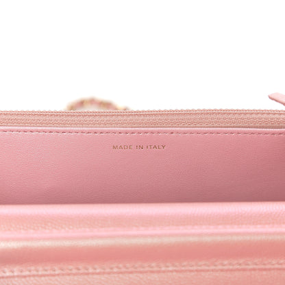 Chanel Iridescent Caviar Quilted Wallet on Chain WOC Pink 6 of 11