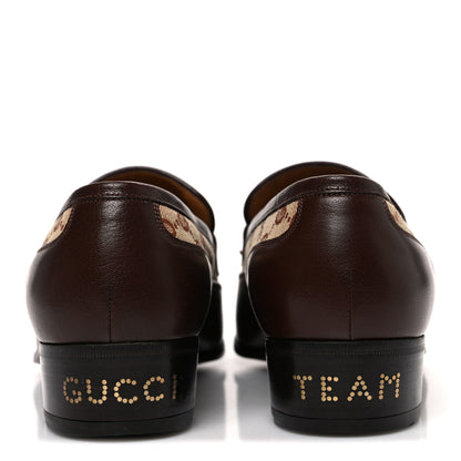 Gucci GG Monogram Goatskin Mens GG Loafers 8.5 Brown 6 of 11