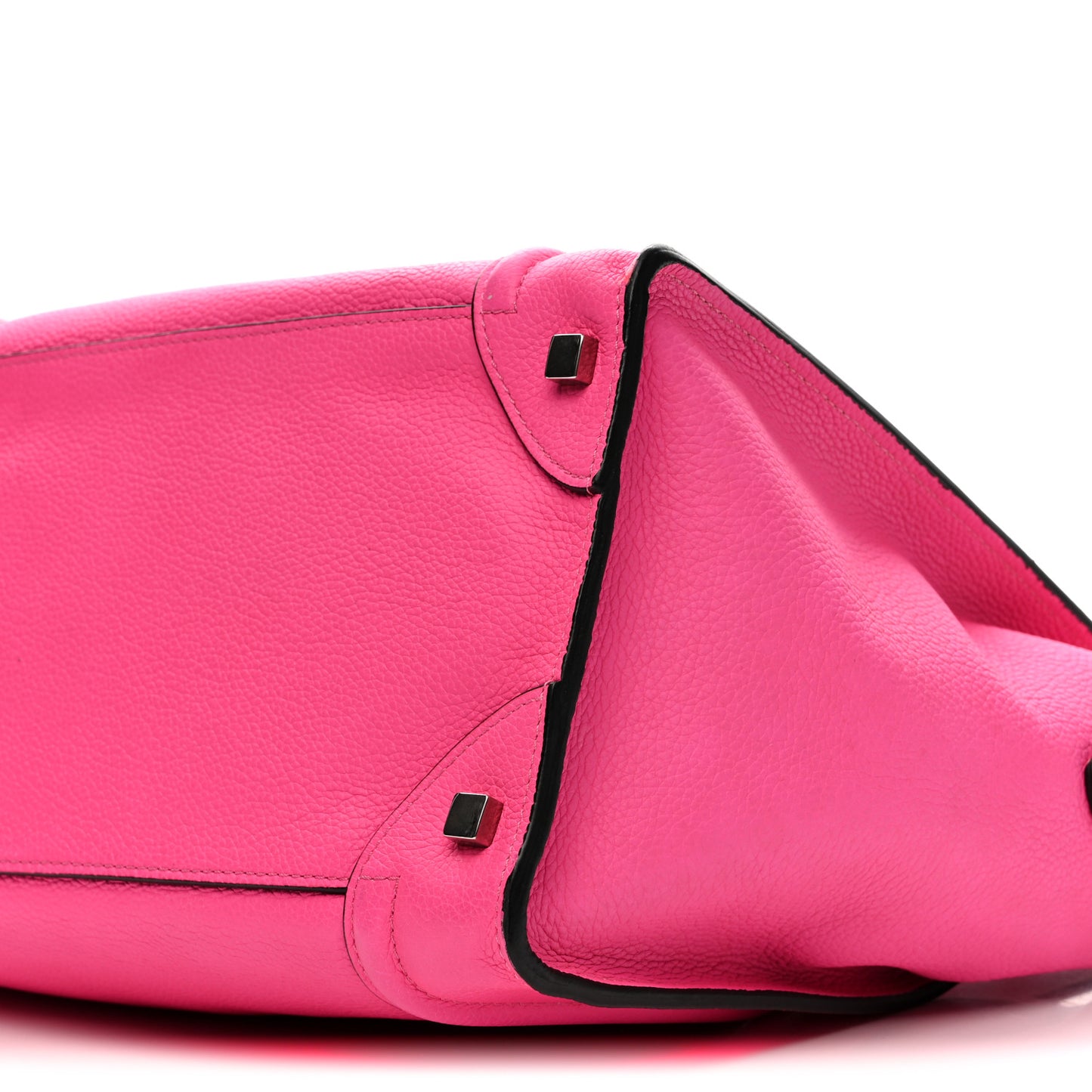 Drummed Calfskin Mini Luggage Fluo Pink