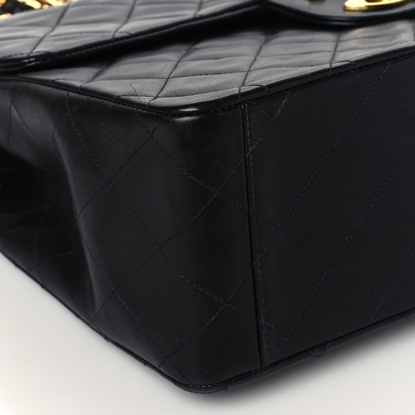 Lambskin Quilted XL Jumbo Single Flap Black