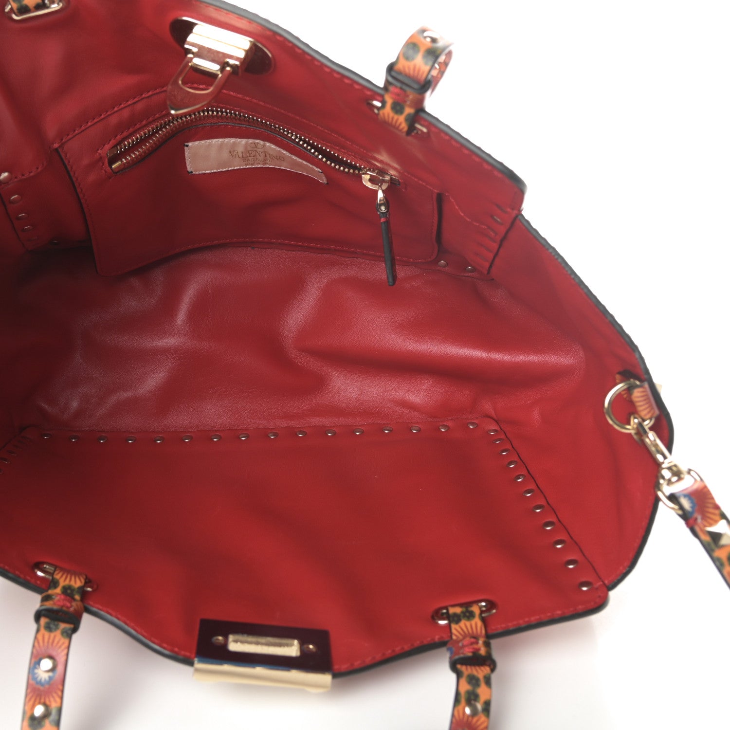 Valentino Garavani Vitello Enchanted Wonderland Small Rockstud Tote Rosso 5 of 9