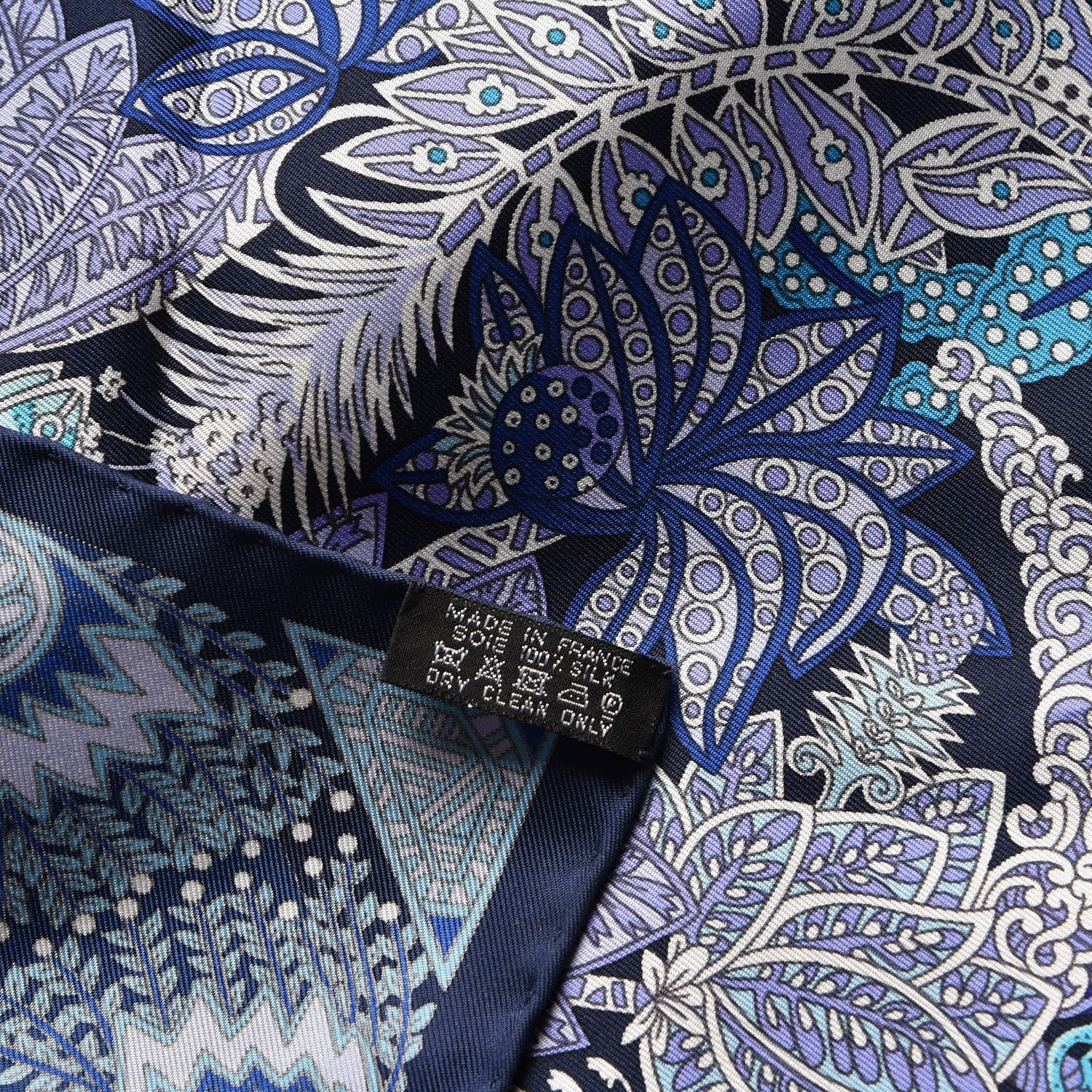 Hermes Silk Maitres de la Foret Scarf 90 Marine Lavande Turquoise 5 of 5