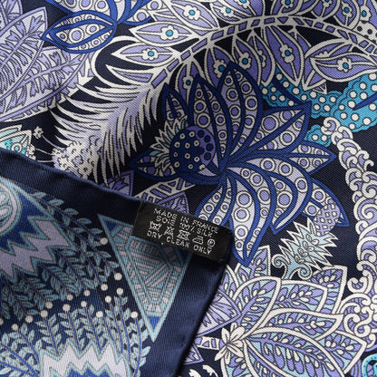 Hermes Silk Maitres de la Foret Scarf 90 Marine Lavande Turquoise 5 of 5