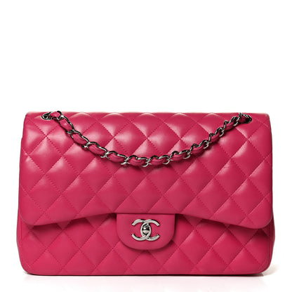 Chanel Lambskin Quilted Jumbo Double Flap Dark Pink 1 of 11