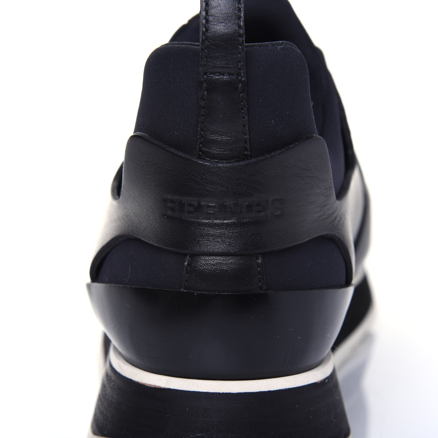 Hermes Technical Canvas Calfskin Goatskin Womens Player Sneakers 38 Marine Black 8 of 13