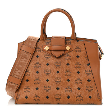MCM Visetos Small Essential Tote Cognac 1 of 8
