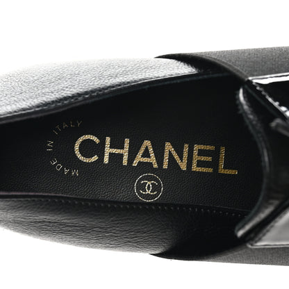 Chanel Goatskin Patent Womens CC Cap Toe Lace Up Oxfords 36.5 Black 8 of 10
