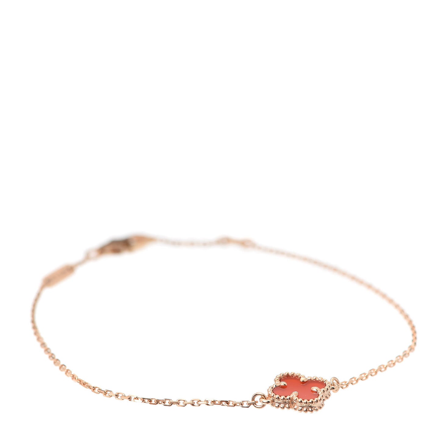 18K Rose Gold Carnelian Sweet Alhambra Bracelet