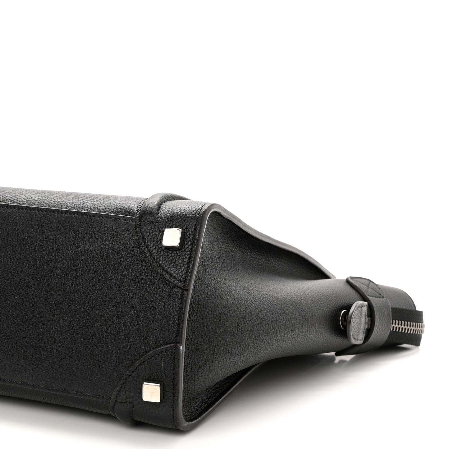 Drummed Calfskin Micro Luggage Black