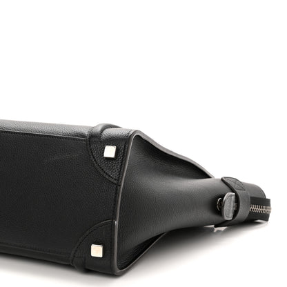 Celine Drummed Calfskin Micro Luggage Black 10 of 12