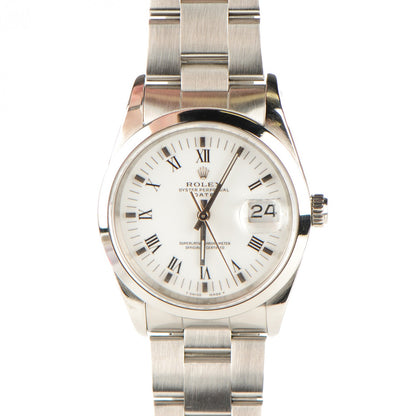 Rolex Stainless Steel 34mm Oyster Perpetual Date Watch White Roman 15200 1 of 8