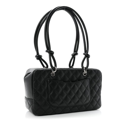 Chanel Calfskin Quilted Large Cambon Bowler Black 3 of 10
