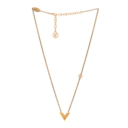 Louis Vuitton Essential V Necklace Gold 3 of 7