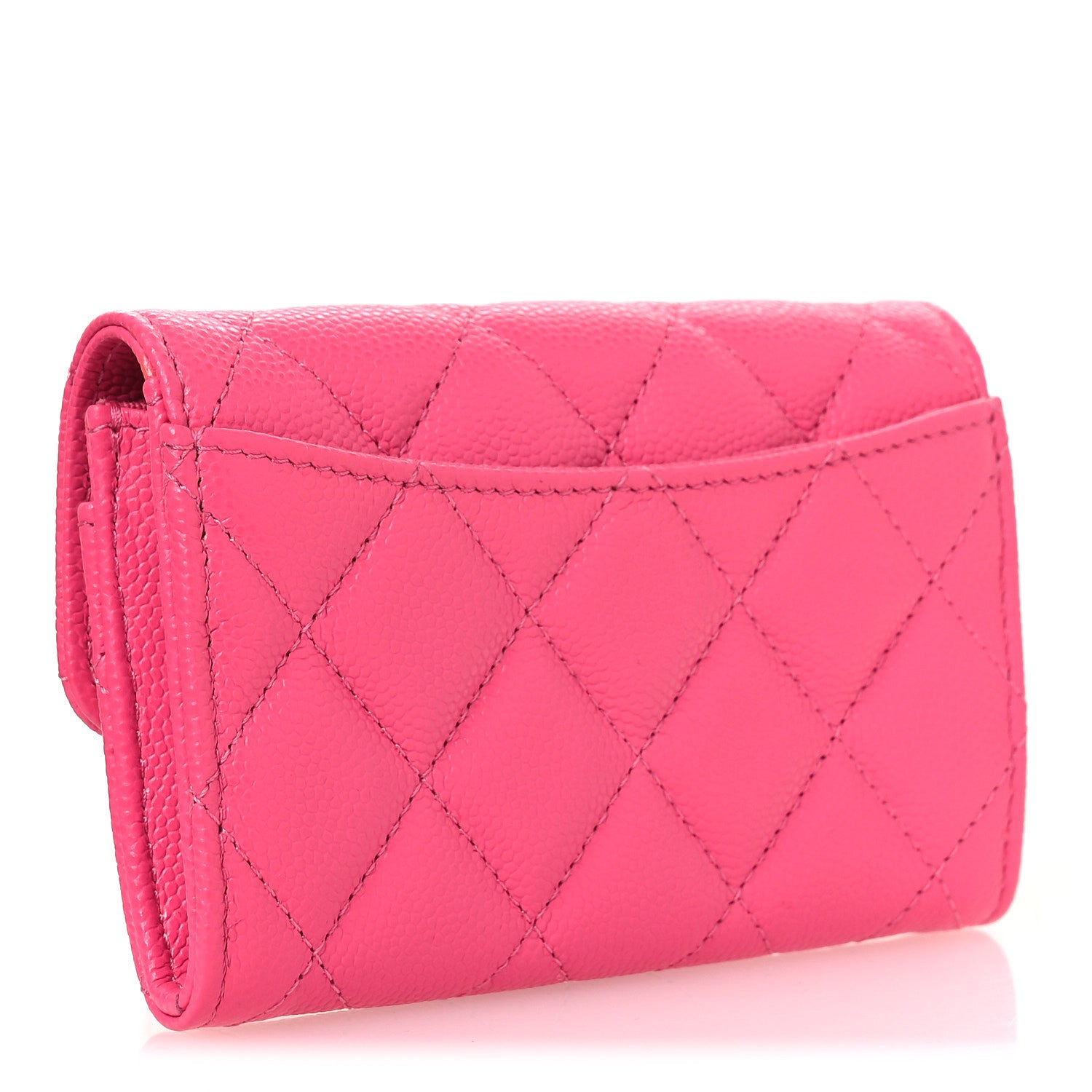 Chanel Caviar Quilted Flap Card Holder Wallet Pink 3 of 10