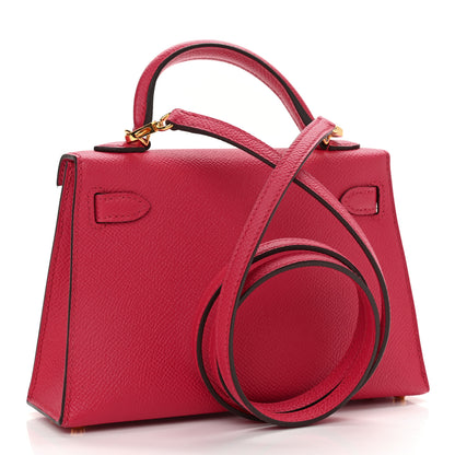Hermes Epsom Mini Kelly Sellier 20 Rose Extreme 3 of 12