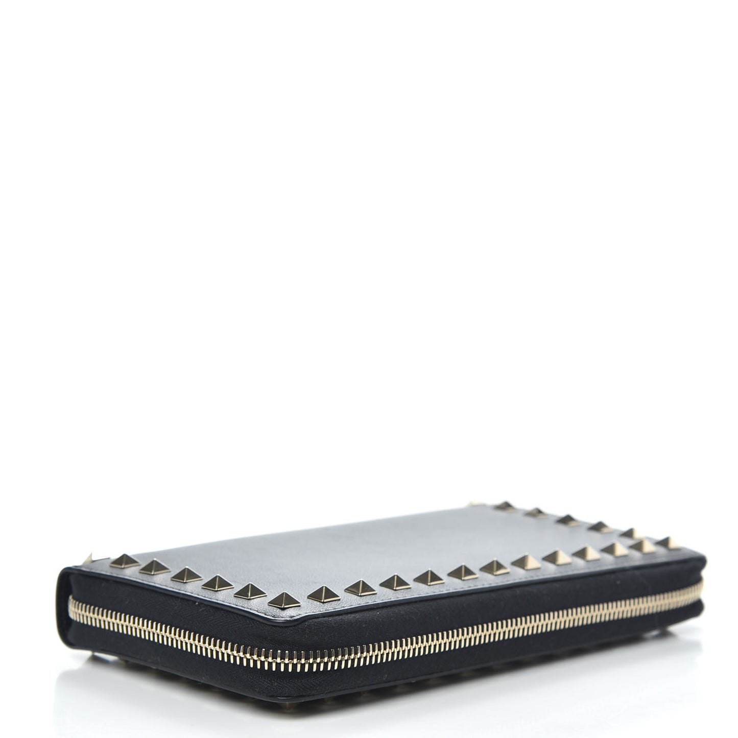 Vitello Rockstud Top Handle Travel Wallet Black