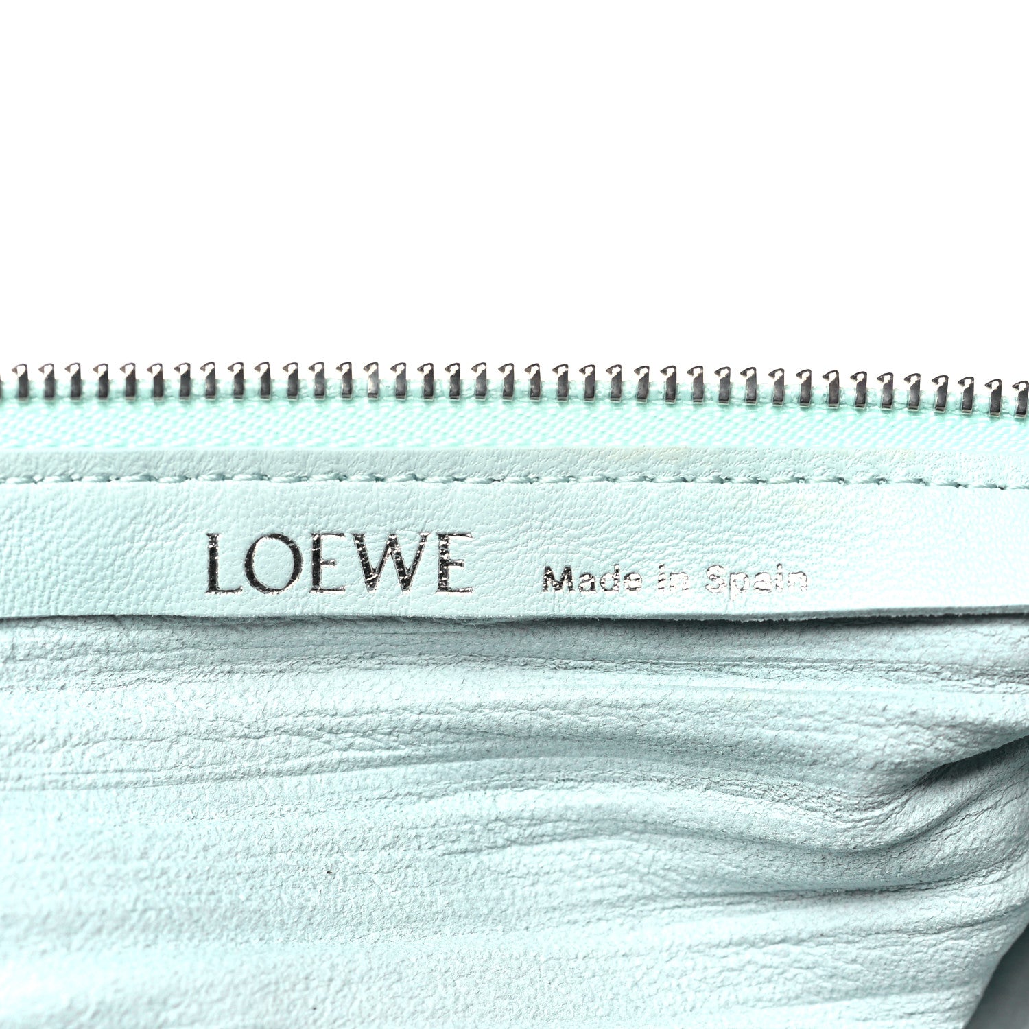 Loewe Lambskin Pleated Bracelet Pouch shoulder Bag Blue Iceberg 6 of 8
