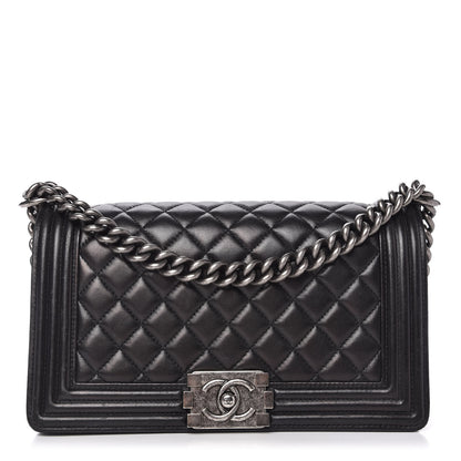 Chanel Lambskin Quilted Medium Boy Flap Black 1 of 11