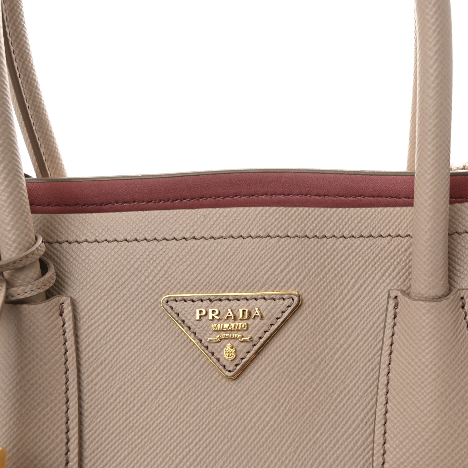 Prada Saffiano Cuir Small Double Bag Cammeo Rosa 7 of 9
