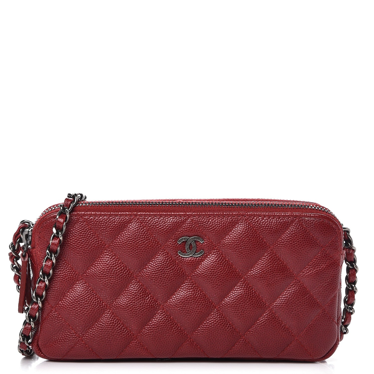 Chanel Caviar Quilted Small Clutch With Chain Red 1 of 12