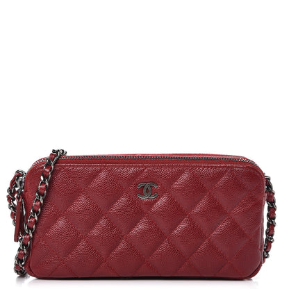 Chanel Caviar Quilted Small Clutch With Chain Red 1 of 12
