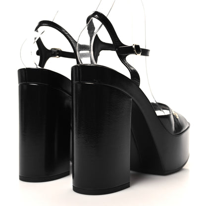 Chanel Calfskin CC Platform Sandals 40 Black 4 of 8