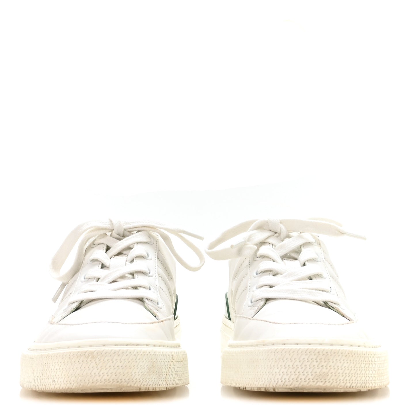Crocodile Calfskin Deep Sneakers 37.5 White Vert Jade