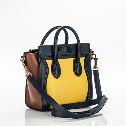 Celine Smooth Drummed Calfskin Nano Tri-Color Luggage Yellow 3 of 6