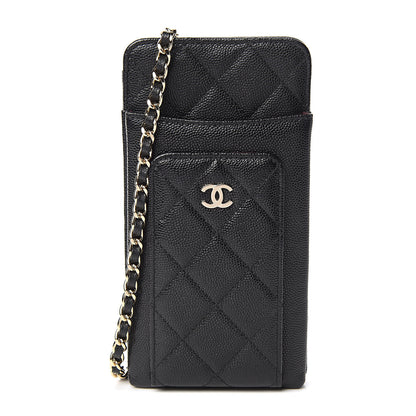 Chanel Caviar Quilted Zip Phone Case Black 1 of 12