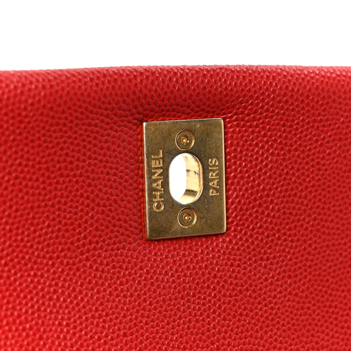 Caviar Lizard Embossed Quilted Mini Coco Handle Flap Red