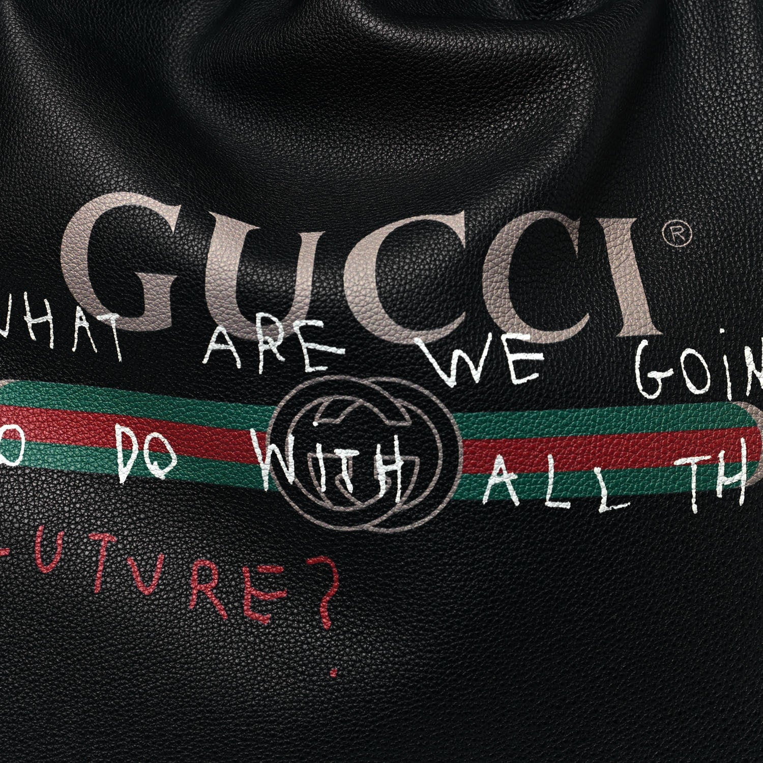 Gucci Calfskin Coco Capitan Logo Drawstring Backpack Black 7 of 9