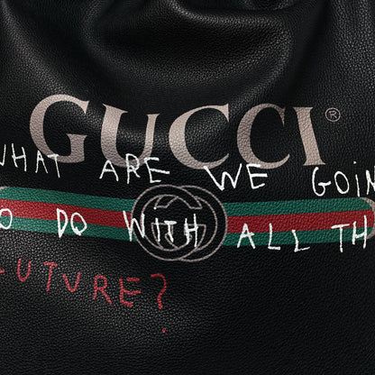 Gucci Calfskin Coco Capitan Logo Drawstring Backpack Black 7 of 9