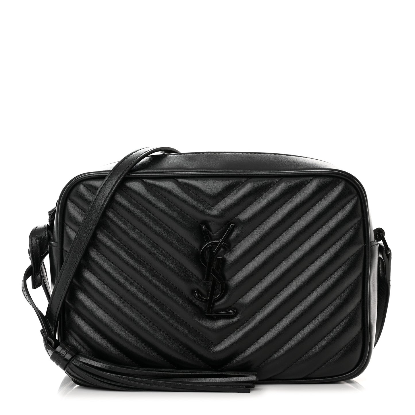 Calfskin Matelasse Monogram Monochrome Lou Camera Bag Black