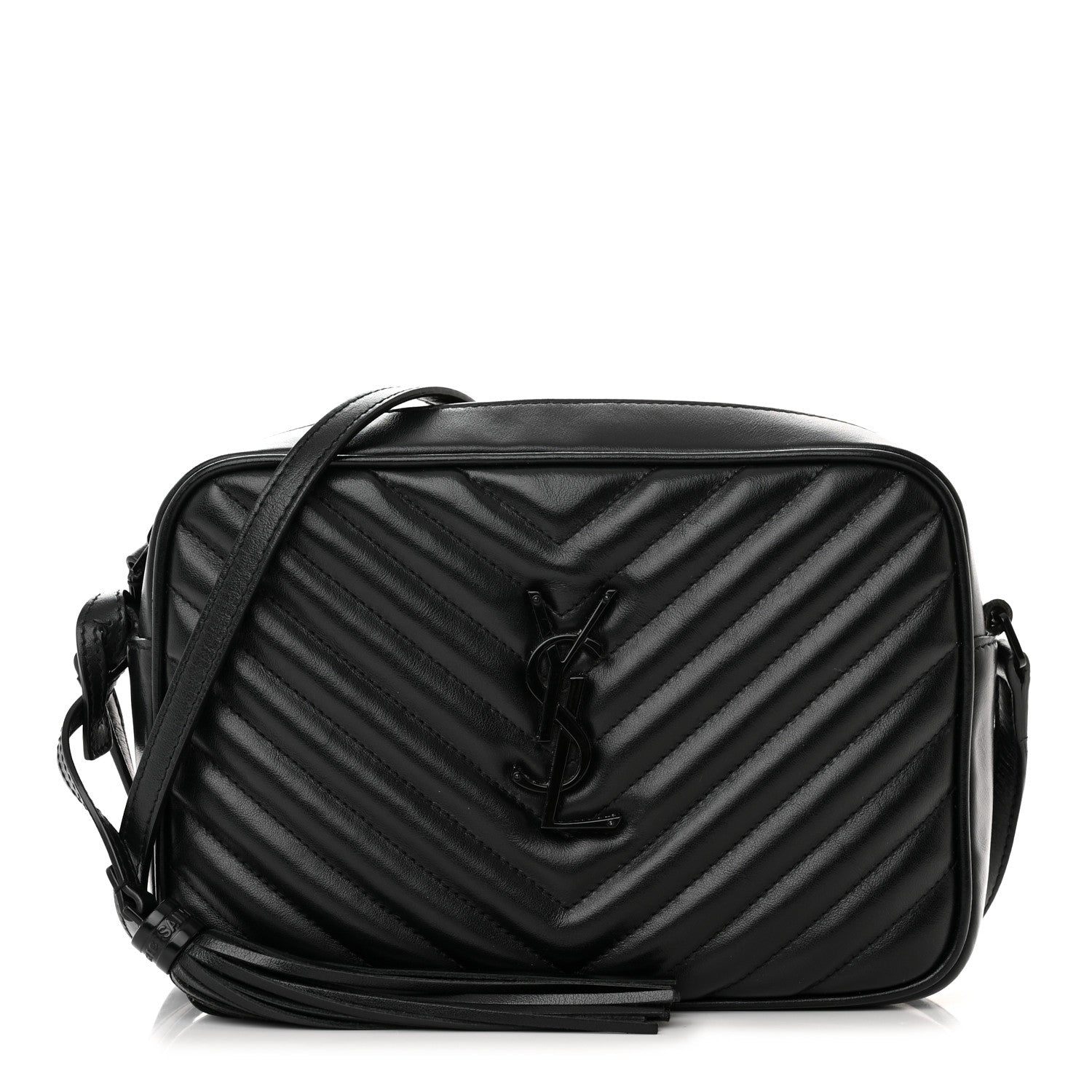 Saint Laurent Calfskin Matelasse Monogram Monochrome Lou Camera Bag Black 1 of 15