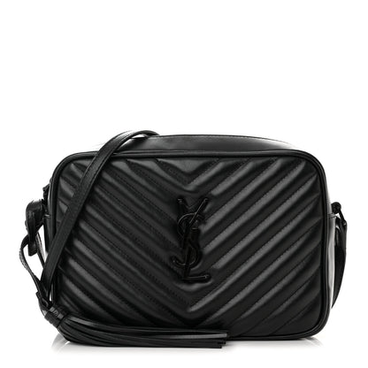 Saint Laurent Calfskin Matelasse Monogram Monochrome Lou Camera Bag Black 1 of 15